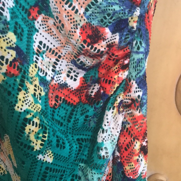 Bisou Bisou Floral Lace Fitted Dress Turquoise Green - Picture 5 of 11